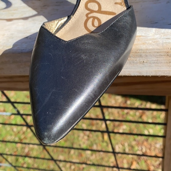 Sam Edelman Orla Black Leather Studded Pumps 3” Heels Size 8M - Picture 3 of 10